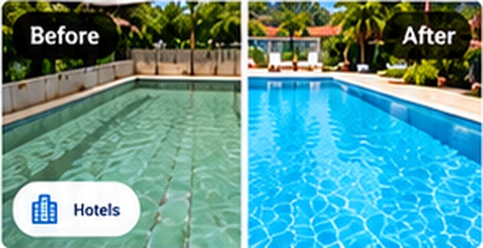 Before and After Hotel pool renovation